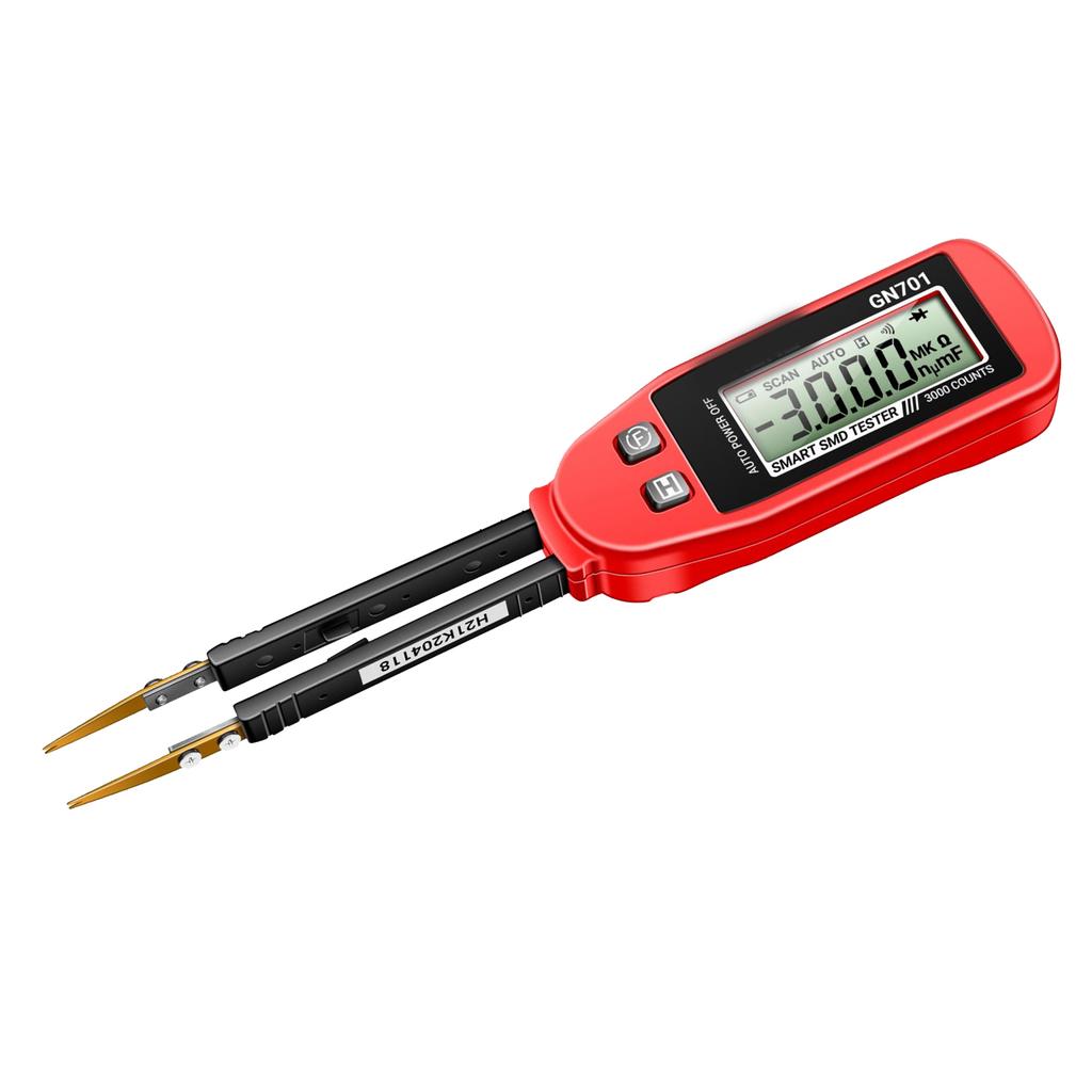 GN701 SMD Capacitor Tester 3000 Counts LCD Display Digital Resistance Capacitance Diode Test Tweezers