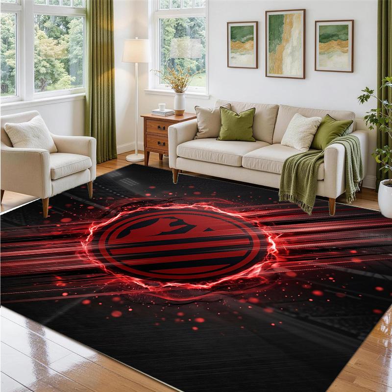 Atletico Madrid Design Crystal Velvet Rug Soft Decorative Mat for Bedroom Entrance
