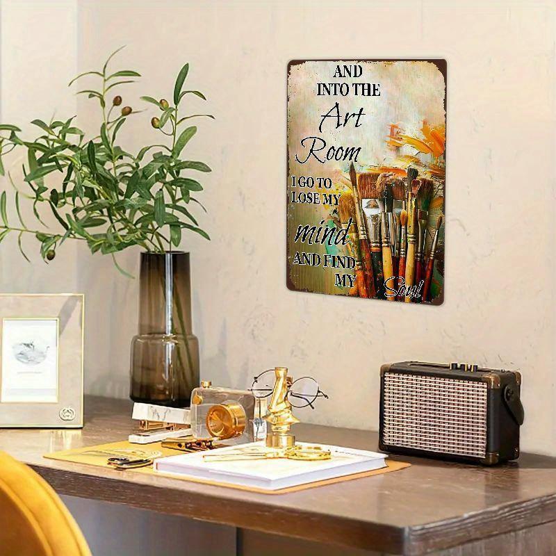 Vintage Metal Iron Art Room Sign, Motivational Wall Decor for Artist'S Home, Bar, Cafe And Studio