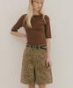 Okuka Leopard Shorts - Beige