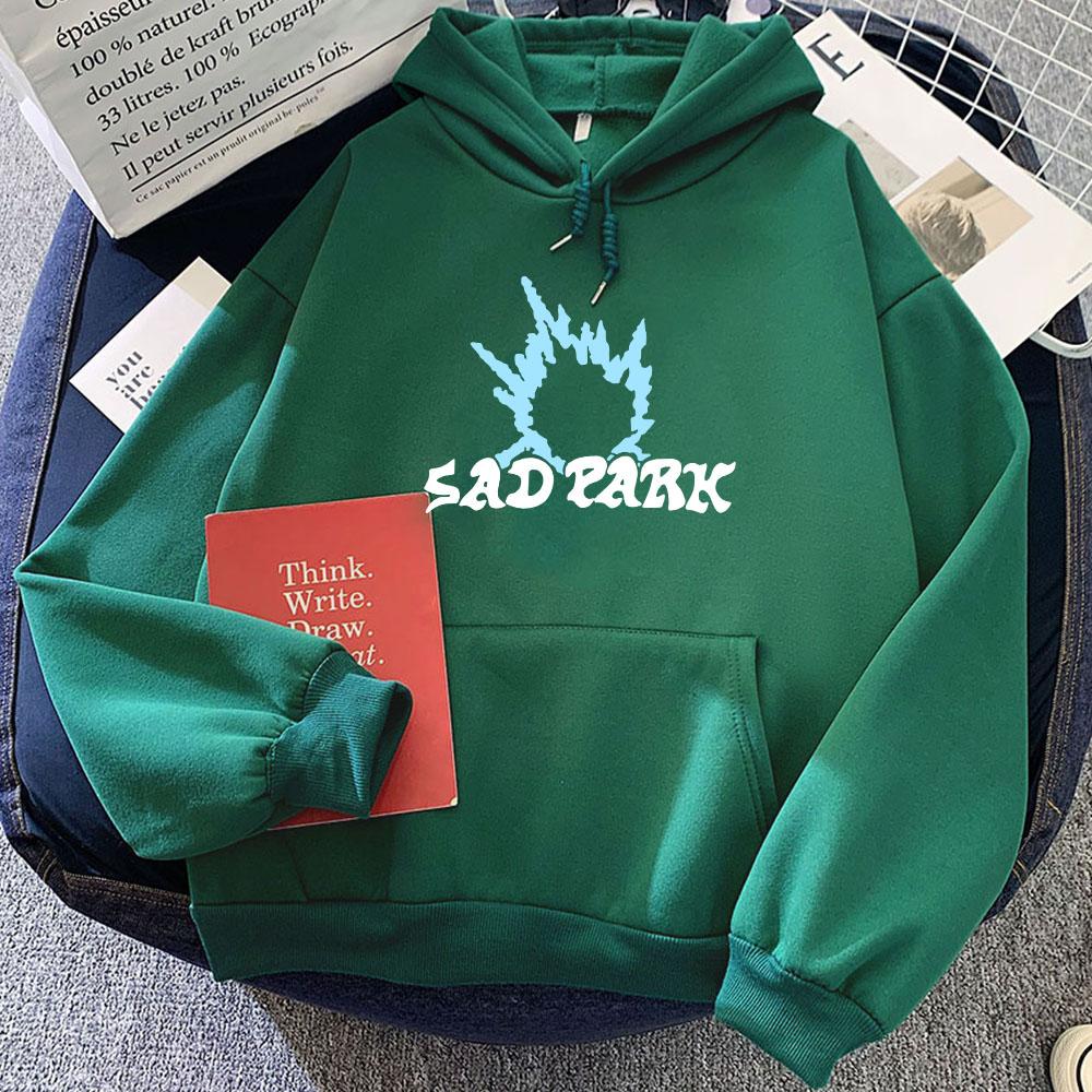 Sad Park Band Print Hoodies Winter Unisex Streetwear Women/Men Clothes Fleece Warm Long Sleeve Hooded