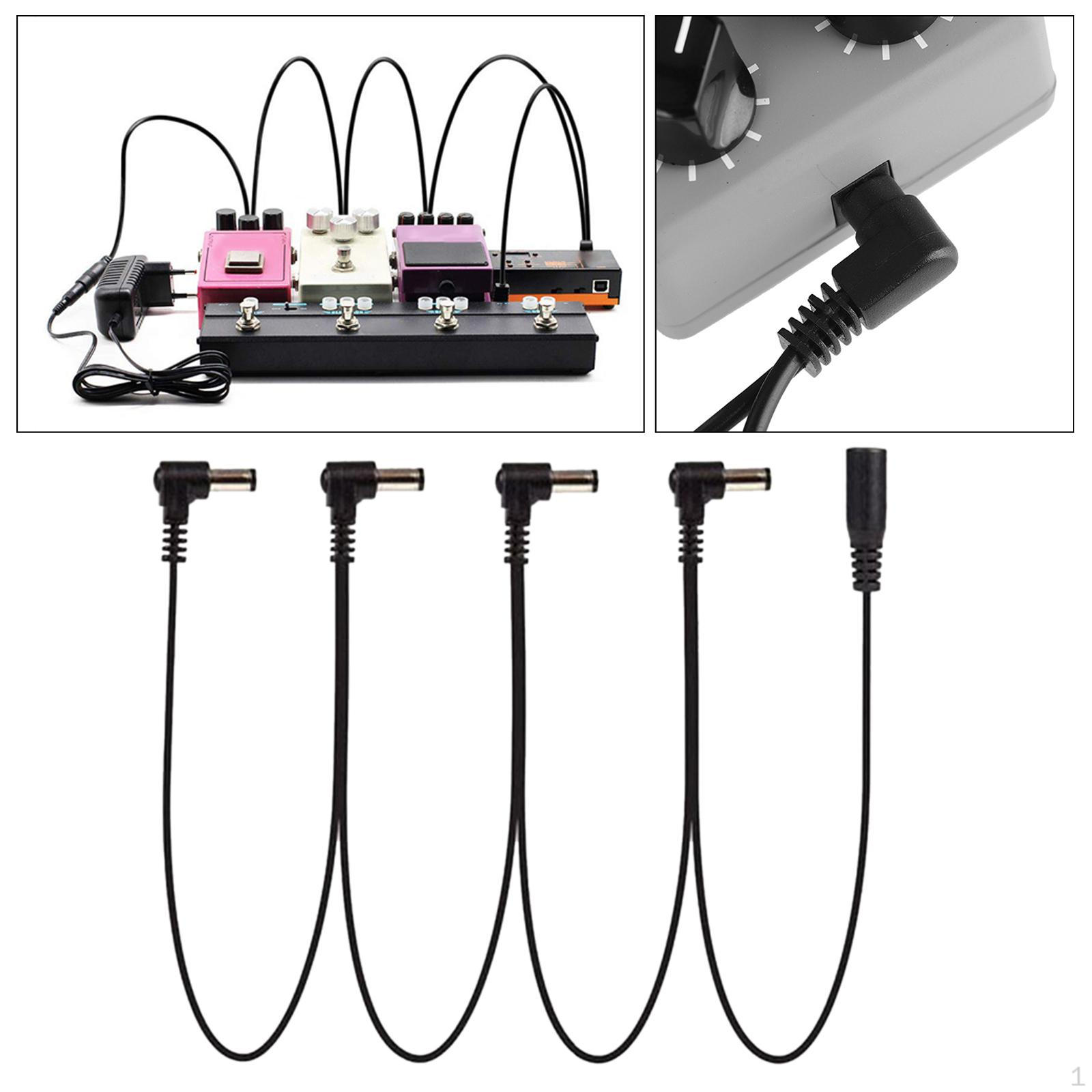 

Кабель гирляндного подключения, прямоугольный шнур питания для бас-гитары, соединительный кабель, 9 В постоянного тока, гитарный эффект 4way