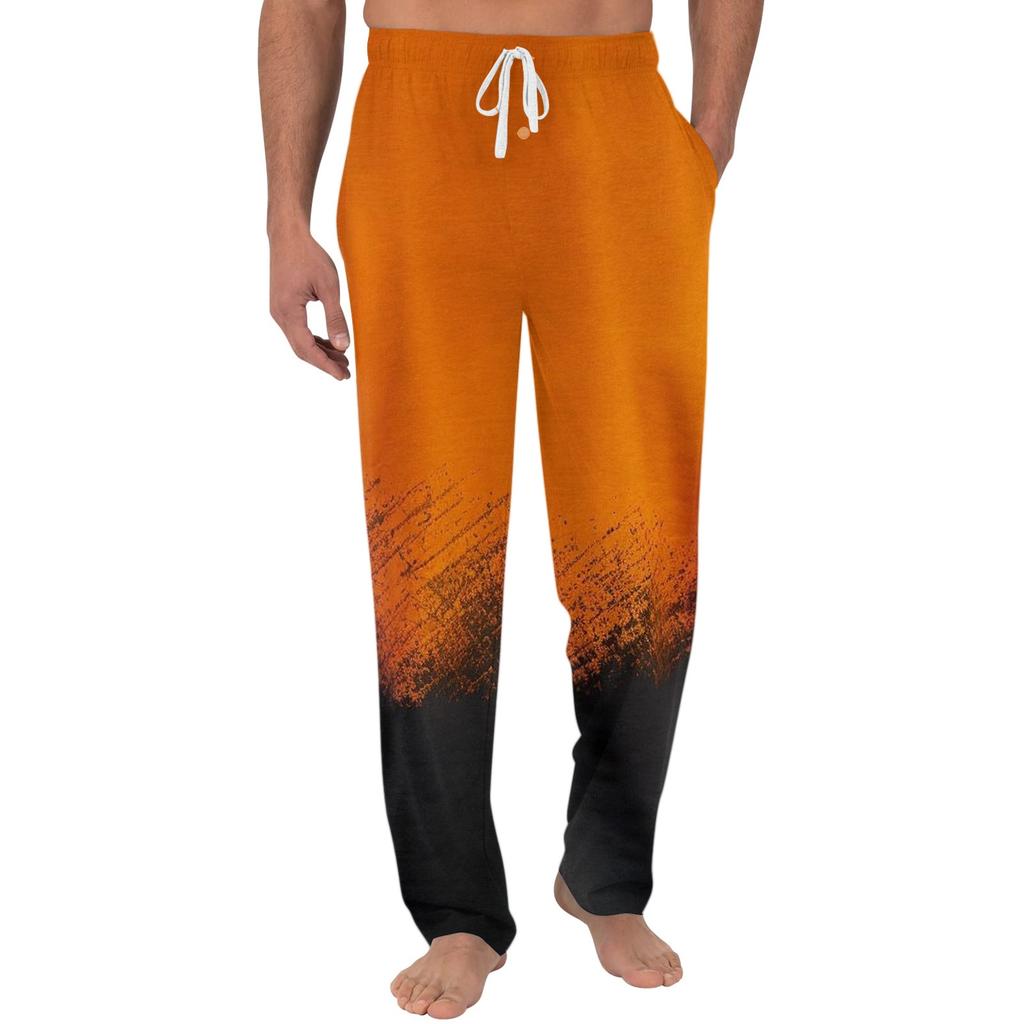 Men's Halloween Print Casual Lounge Pants with Elastic Waist and Drawstring Pocketed Sleepwear Bottoms for Indoor Relaxation