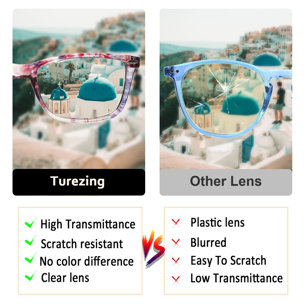 Turezing Women's Print Prescription Glasses Metal Hinges Anti-Reflective Sunglasses +2.0 +2.5 Fashion Eyewear