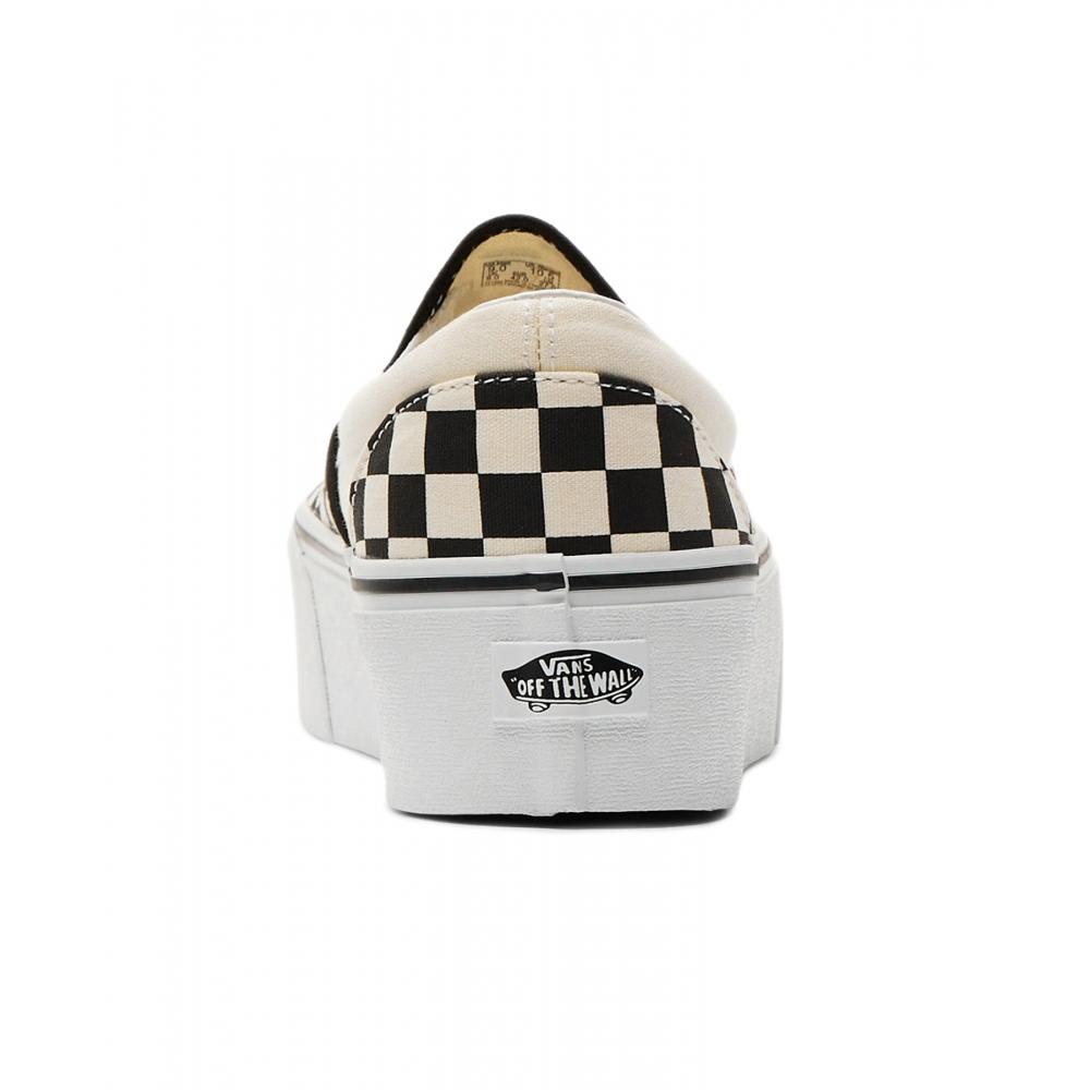 Vans Classic Slip On Stackform Checkerboard Black Classic White