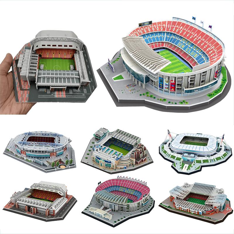 3D Fußballfeld Papierpuzzle Verschiedene Stile DIY Puzzle Unterhaltung Brettspiele Fußballfeld Modellbau Stadion TMZ