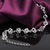 925 Sterling Silver Square Zirconium Stone Bracelet, Wedding Fashion Jewelry