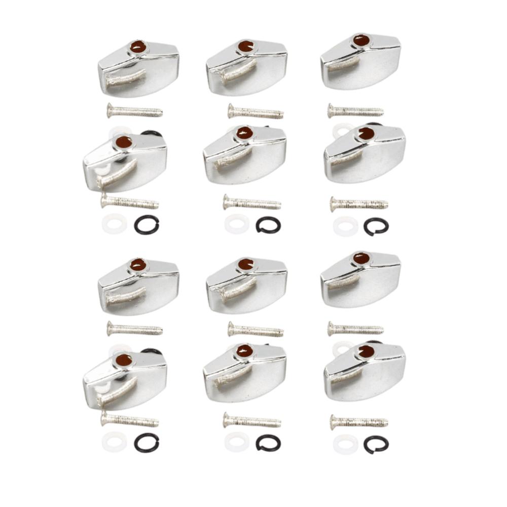 12PCS Silver Color Acoustic Guitar Buttons Guitar Machine Heads For Acoustic Guitar
