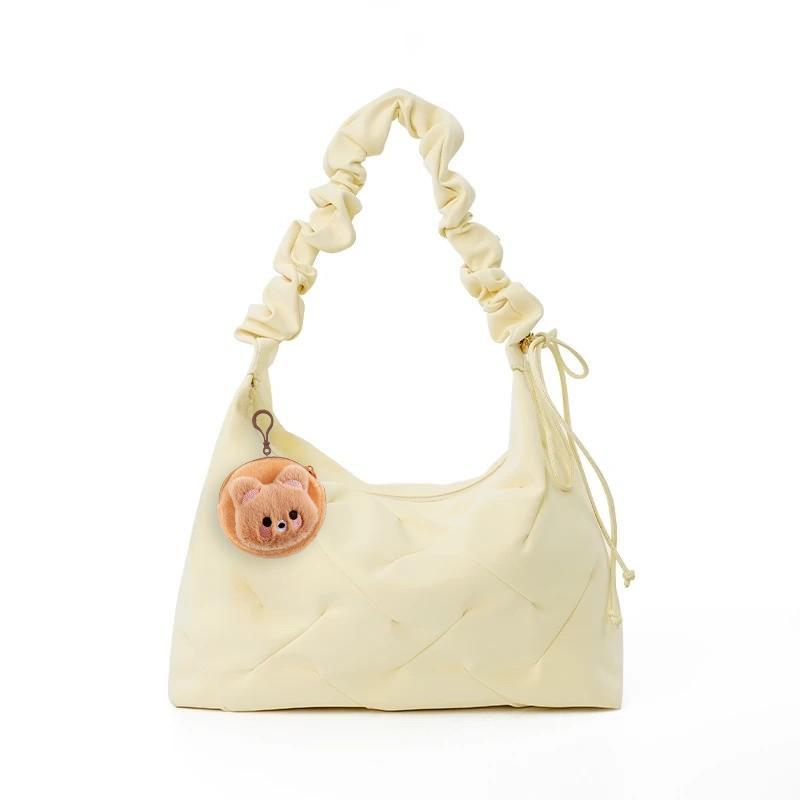 New Casual and Versatile High-end Diamond Plaid Fungus Roll Bag One-shoulder Crossbody Bag
