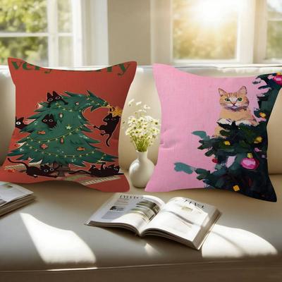 Christmas Tree Ball Decoration Pillow Anime Pillow Sofa Bed Head Pillow Cover Cushion Cover 45x45 Cm Fashion