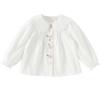 DAVE&BELLA Girls' White Long Sleeve Cotton Shirt