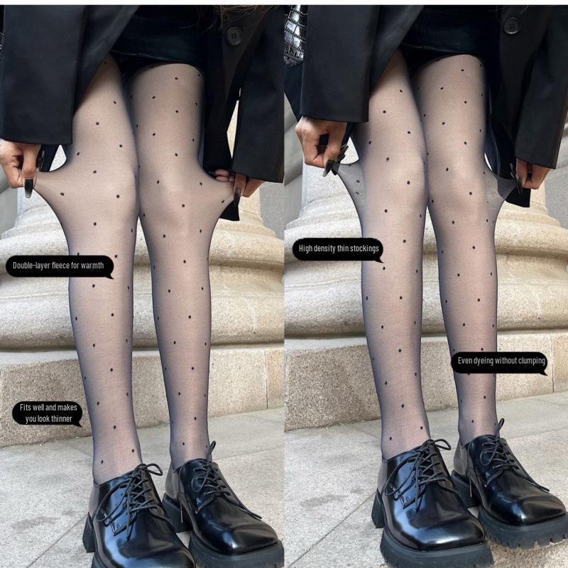 

MissCactus Super Transparent Black Silk Fake Transparent Stockings, Women s Autumn/Winter Bare Leg Look with Plus Velvet Lining. 130g (Thin Fleece) Above 20°C