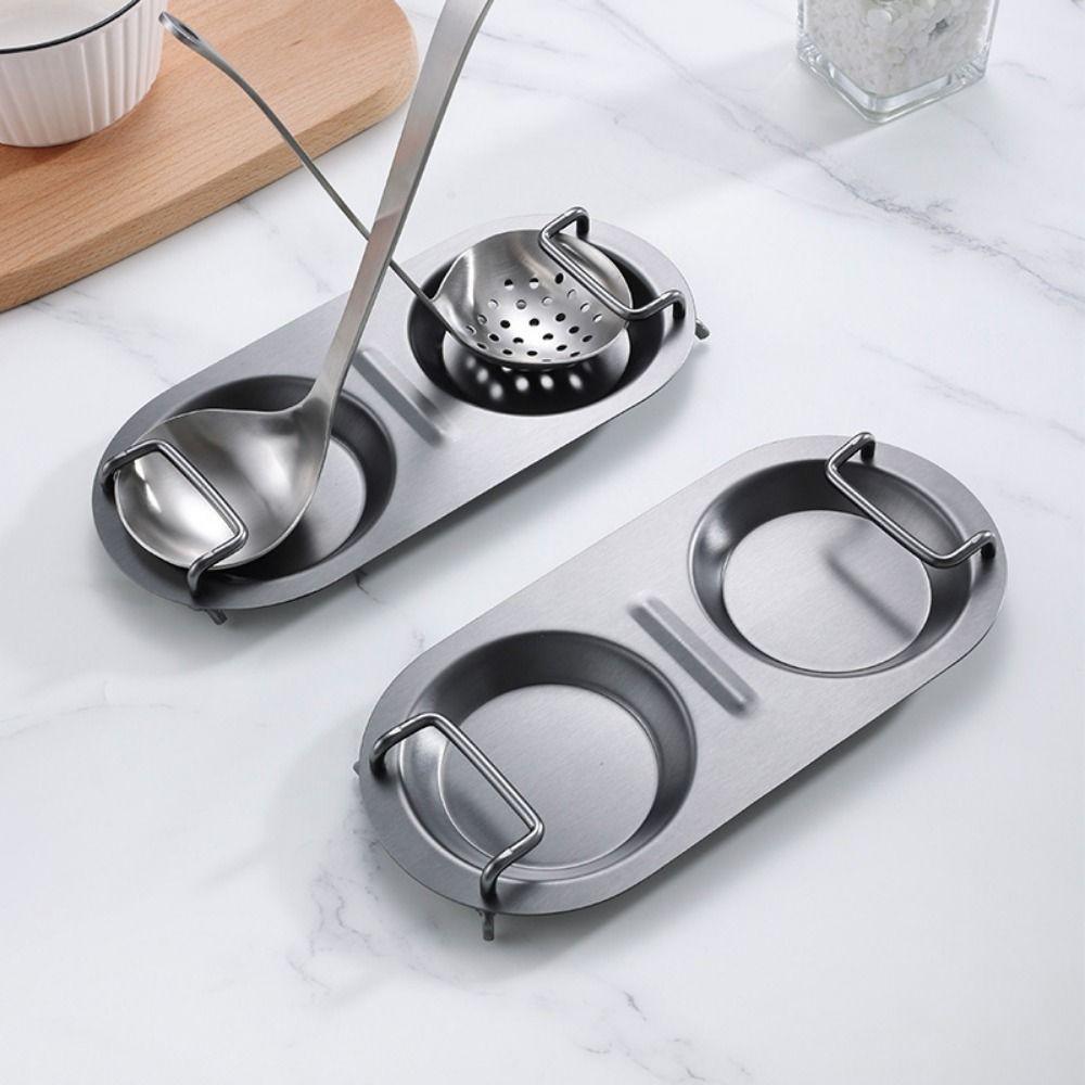 Creative Soup Spoon Holder Stainless Steel Serving Spoon Rack Spoon Rest  Kitchen Utensils