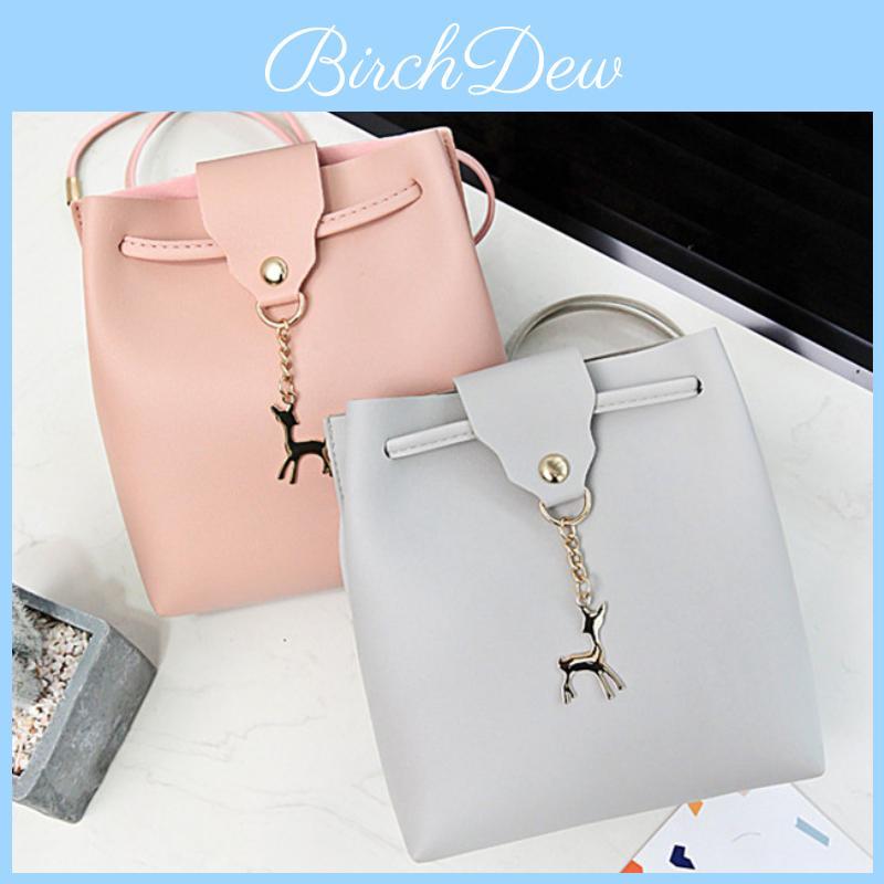 Fashionable Napa Pattern Shell Shape Shoulder Bag With Deer Accent Spring Summer New Women's Crossbody Phone Wallet