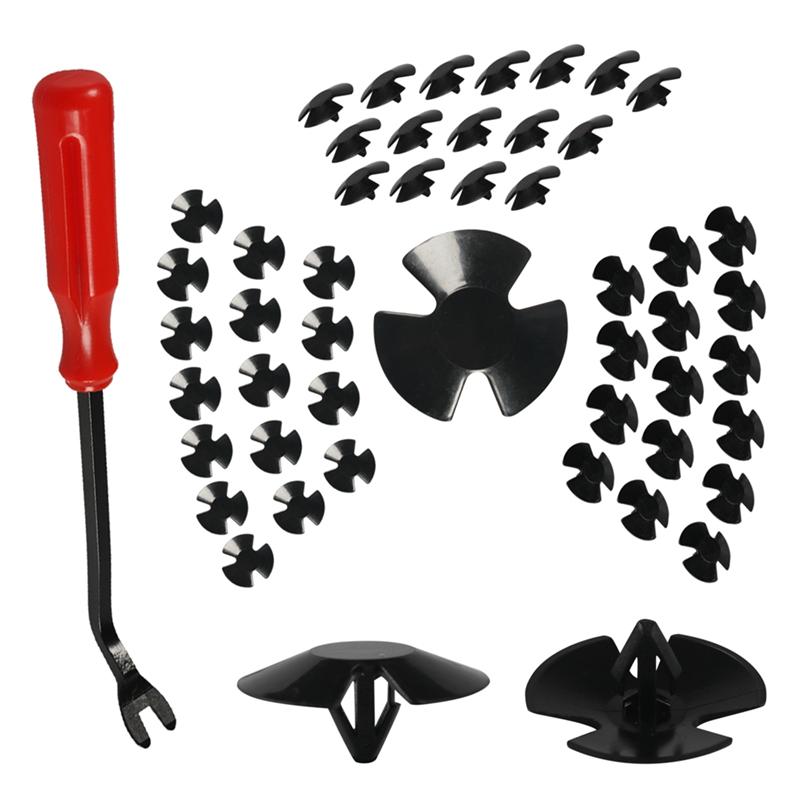 50Pcs Hood ulation Retainer Clips With Fastener Remover For Jeep Grand Cherokee Chrysler Dodge Ram, Replace 4878883AA чёрный