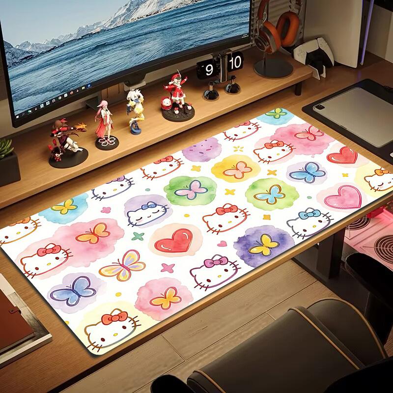 Hello Kitty Print Cushion Non-slip Laptop Tablet Big Mousepad XXL Mat Mini PC Playmat With Lock edge
