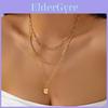 Geometrische Gelaagde Ketting Voor Vrouwen Met Vergulding En Diamantaccenten