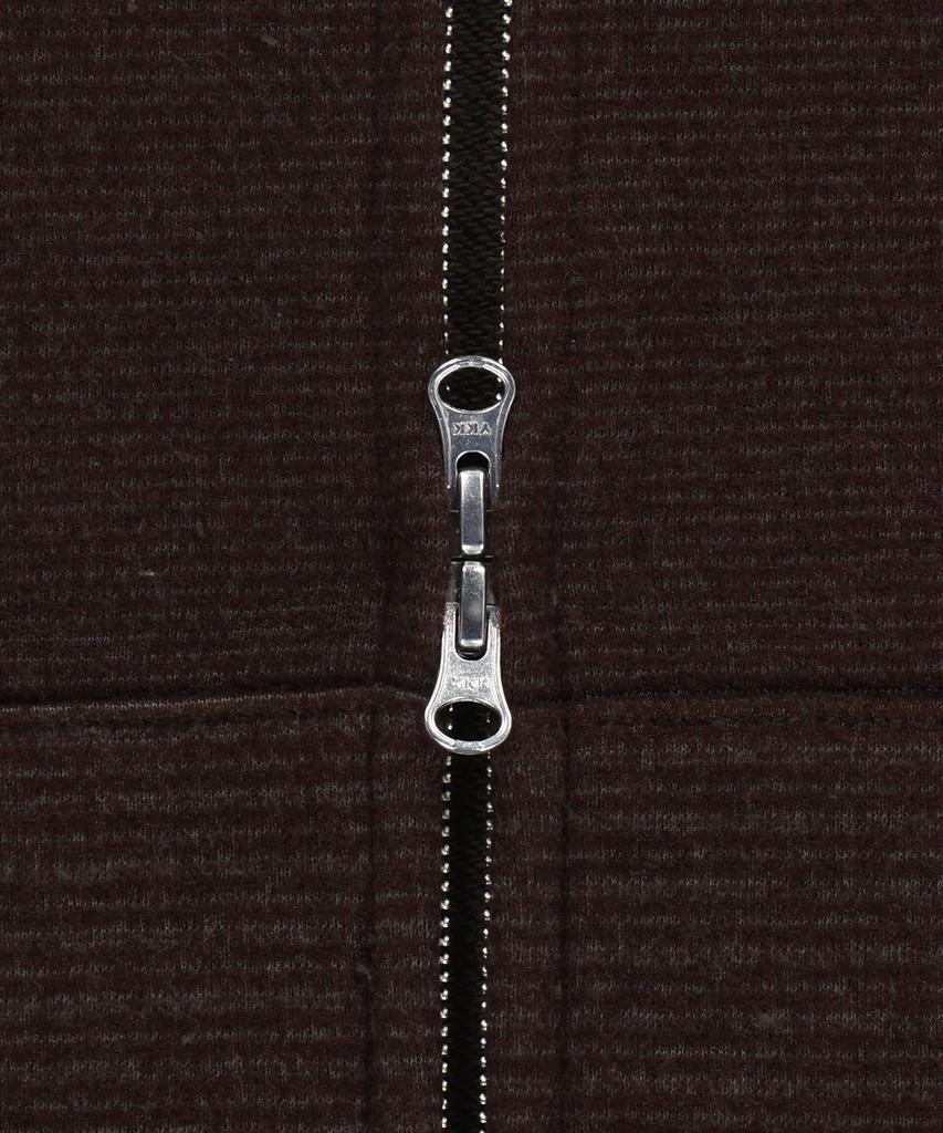 Slowacid Boucle Mixed Stripe Zip-Up Hoodie [Brown]