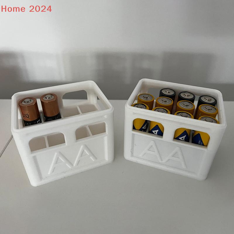 AAA/AA/9V/CR2032/CR2025 Batterie-Aufbewahrungsbox Stapelbarer Batterie-Organizer Dekorativer Batteriehalter, Aufbewahrungsbox für Zuhause, Büro
