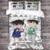 Detective Boy Duvet Cover Set With Pillowcase 2 Pcs For Kids Boys,3D Anime Pattern Comforter Cover Soft Conan Theme Quilt Cover