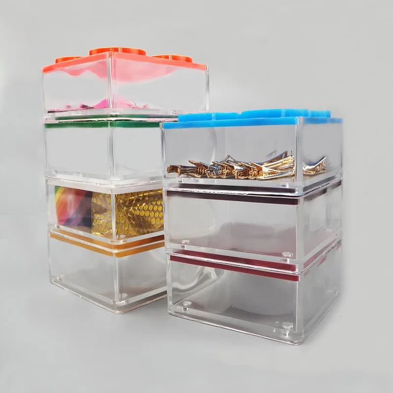 Multi-layer Stacked Square Storage Box Crystal Clear Epoxy Resin Mold Silicone Mirror Jewelry Box DIY Material Packaging