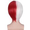 Professional  My Hero Academia Shoto Todoroki Cosplay Wig White And Red Short Wig Boku no Hiro Akademia Shouto Costume Wigs + Wig Cap