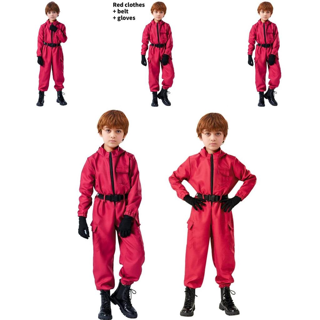 Squid Game Costume Jumpsuit With Polyester Material For Kids Halloween Cosplay
