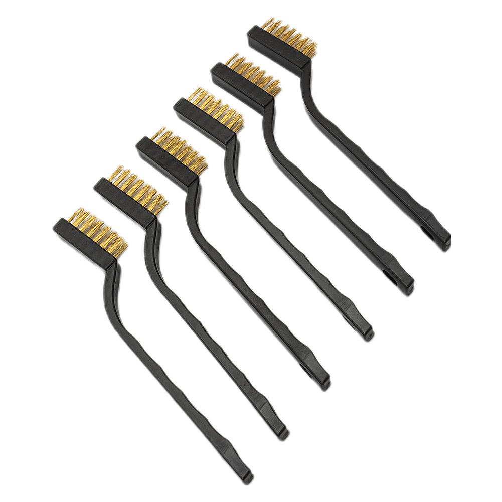 6 Pieces Brass Wire Brush Set for Cleaning Welding Slag and Rust