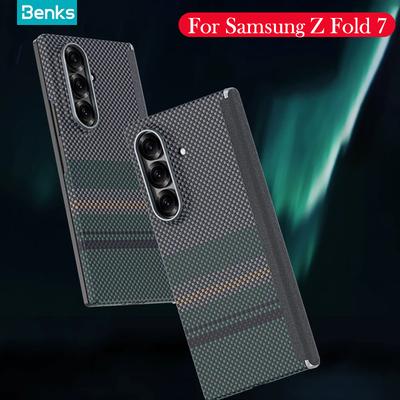 Benks Carbonfaser-Hülle für Samsung Z Fold 7 Kevlar kabelloses Lade-Rückseitenabdeckung für SAMSUNG GALAXY Z FOLD 7