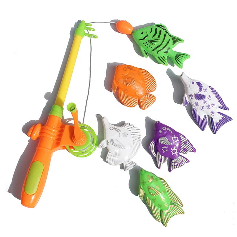 7Pcs/Set Children'S Magnetic Fishing Game Fish Toy Magnetic Game Fishing Toy Exercise Body Coordination Suit Gift To Children