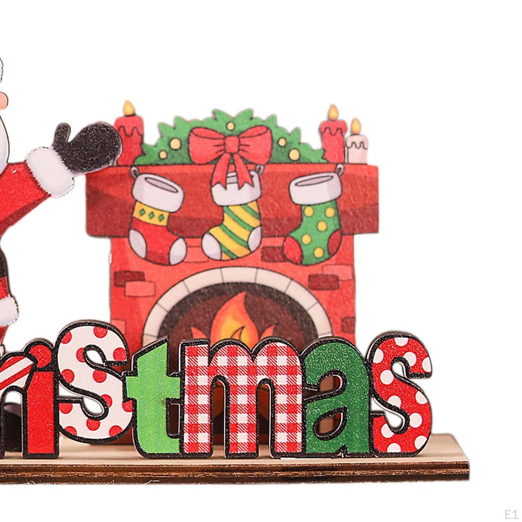 Christmas Wooden Desktop Ornament Decoration Ornaments for Holiday House