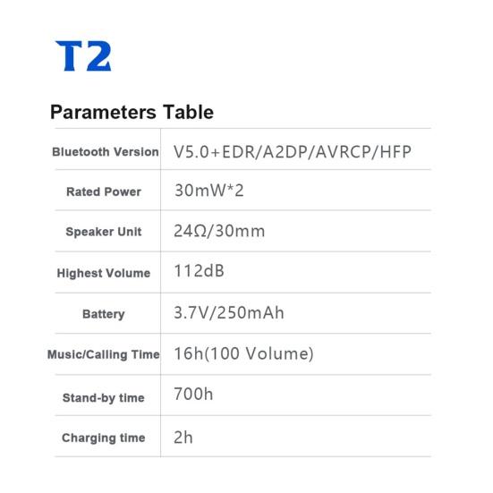 Cască pentru cască de motocicletă T2 wireless compatibilă cu Bluetooth 5.0 Căști difuzor stereo