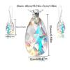 2/3PCS High-Quality Colored Crystal Water Drop Earrings & Pendant Necklace Jewelry Set For Women Bridal Engagement