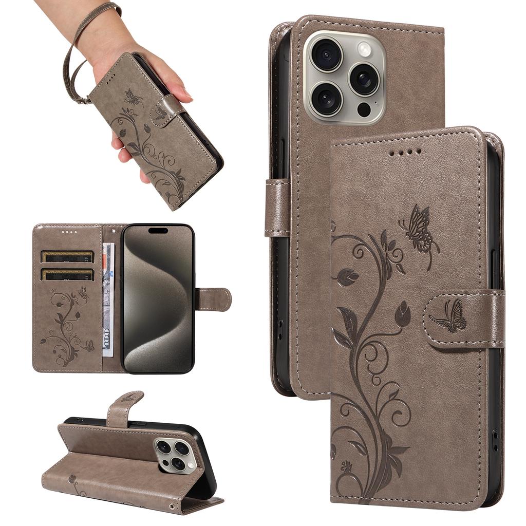 Emboss Flower Flip Cards Solt Wallet Leather Case For iPhone 15 Pro Max 14 Plus 13 12 Mini 11 XR X XS 6 7 8 SE 2022 Book Cover