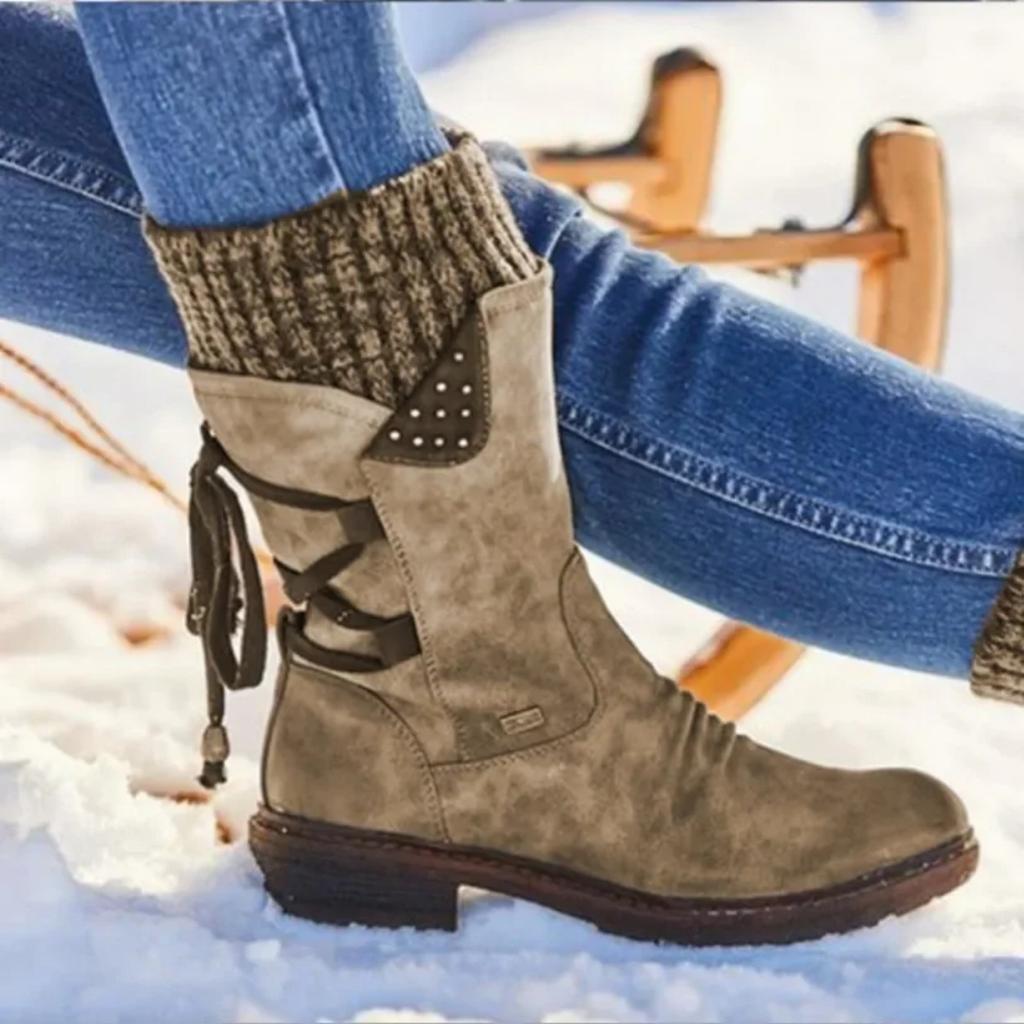 Women Winter Mid-Calf Boots Winter Shoes Ladies Fashion Snow Boots Shoes Thigh High Suede Warm Botas 2025