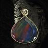 Top Quality Natural Opal 28 Ct Pear CERTIFIED 925 Sterling Silver Gems Pendant