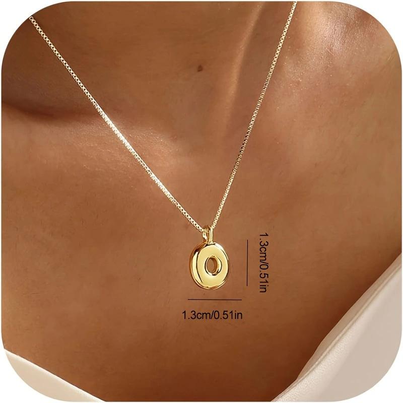 CARLIDANA New Female Pendant Chubby Mini Bubble Letters Stainless Steel Gold Plated 26 English Alphabet Letter Fashion Woman