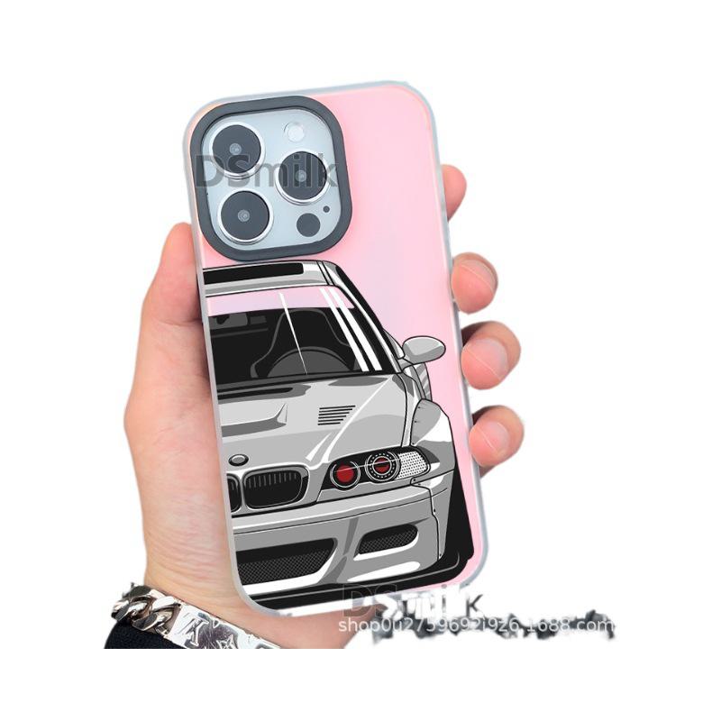 JDM Sportwagen iPhone 15 Pro Hülle in Aurora Weiß, passend für iPhone 14/13/12/11XsMax/XR.