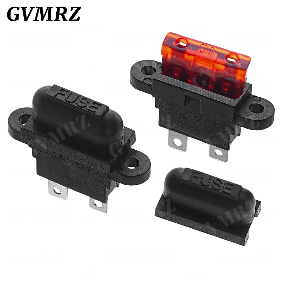 5PCS Waterproof Auto Standard Middle Fuse Holder + 1-50A Car Boat Truck ATC ATO Blade Fuse 3A 5A 10A 15A 20A 25A 30A 35A 40A 50A No Fuse