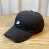 Original design embroidery S Letter print soft-top sports baseball cap for men, simple distressed duckbill cap for women, new style