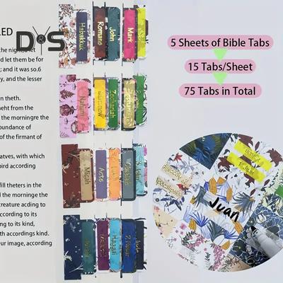 5/6-teiliges personalisiertes Bibel-Index-Tags-Set mit klarem Druck, reißfest, wasserdicht, Bibelbuch-Tabs, Etiketten, Aufkleber