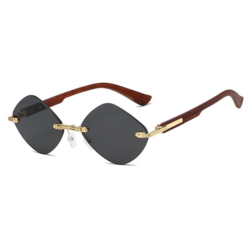 Fashion Rimless Sunglasses Women Luxury Vintage Brand Sun Glasses Retro Trend Diamond Lady Shades Eyewear Sunglasses for Men