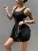 Regina Women's Nude Sports Dress: Anti-Exposure Tennis Skirt with Breathable Fabric and Chest Pad for Outdoor Running and Fitness.