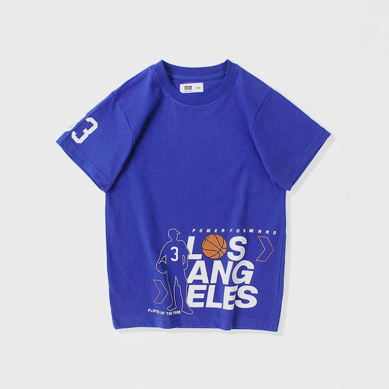 Children's Quick-Dry Cotton Basketball T-Shirts - Summer Short-Sleeve Tops for Boys