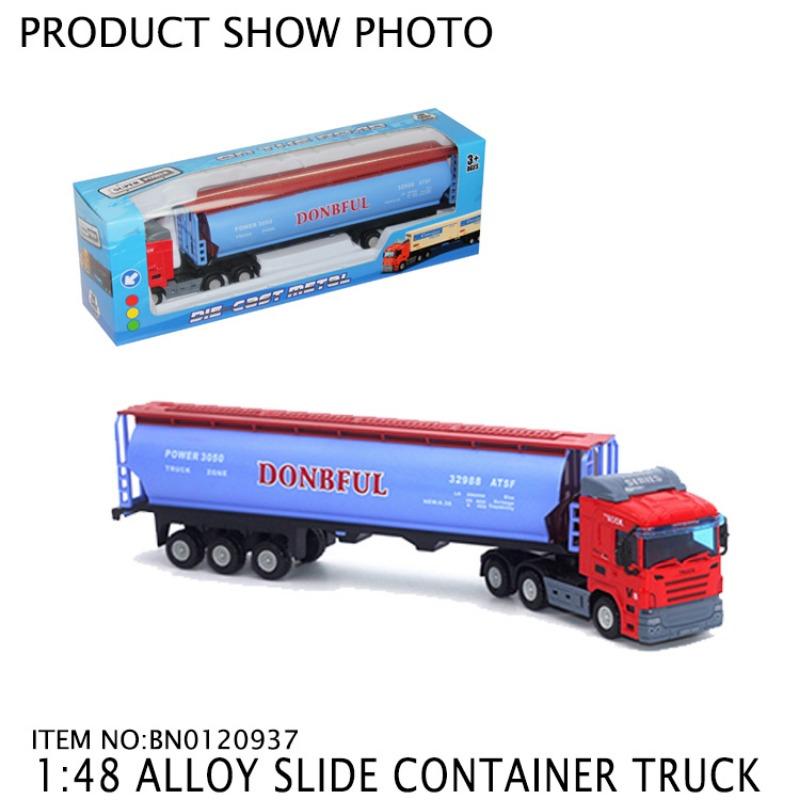 1/48 Truck Trailer Diecast Truck Model with 12 Wheels Diecast Toy