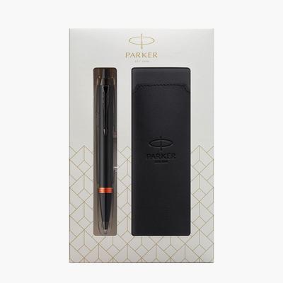PARKER Ballpoint Pen IM Flame Orange Ring BT Medium Point with Pen Sheath Gift Box Set Genuine Imported Product 2173237 V1d Oil-based