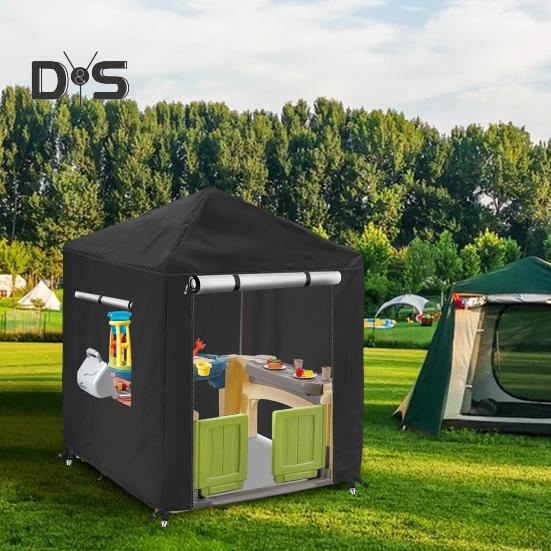 Outdoor Kids Playhouse Cover with Zippers Window Waterproof UV-Resistant Simple Installation Playhouse Protector Cover