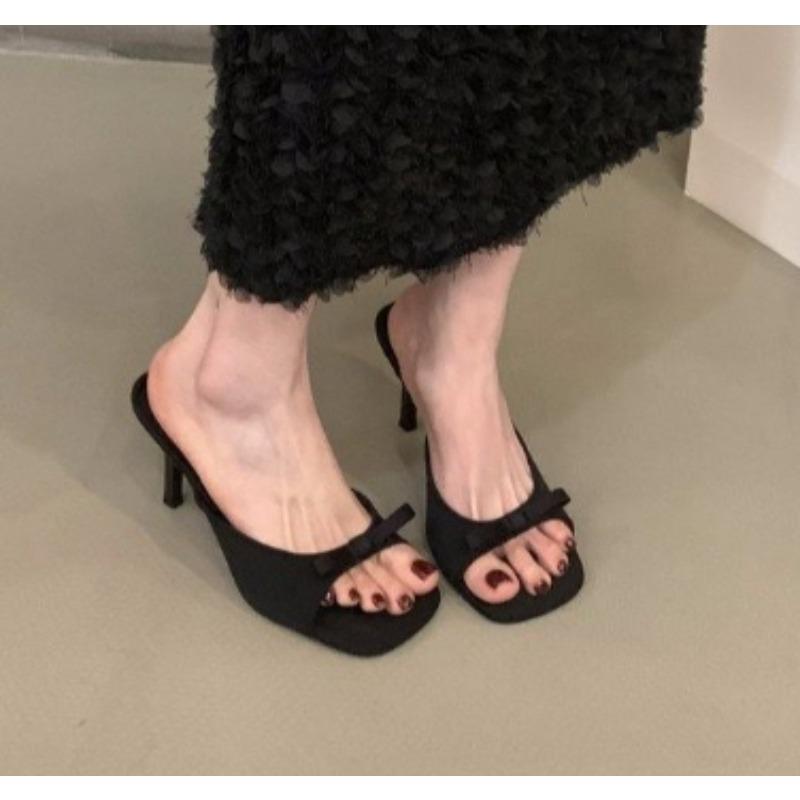New Style Designer Style Party Dress Women Slippers Shoes Fashion Butterfly-knot Summer Open Toe High Heels Ladies Slides Shoes