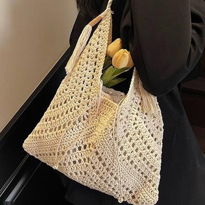 2025 Summer Mori Series New Literary and Artistic Hollow Woven Women's Bags Bohemian Fashionable Large-capacity Shoulder Bags