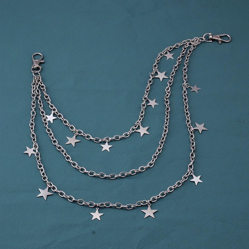 Gothic Punk Belt Chain Zinc Zinc Zinc Alloy Tassel Jeans Chain Retro Love Heart Waist Chain  Female